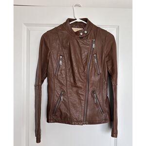 Michael Kors Leather Moto Jacket Size S Buttery Soft